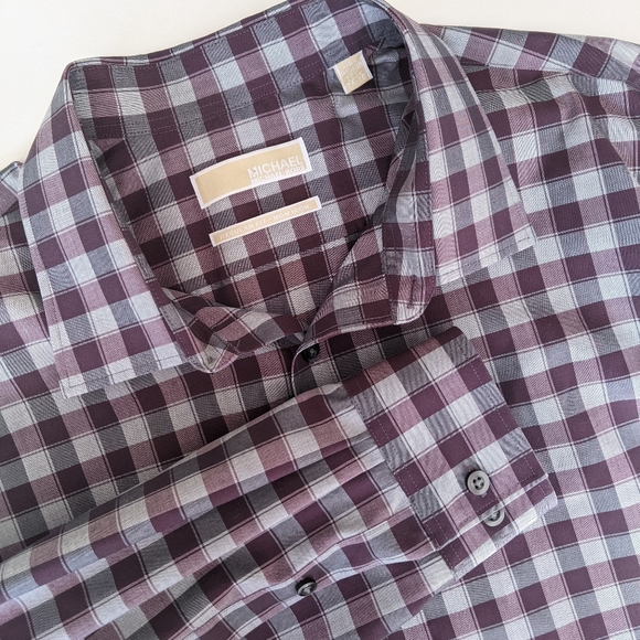 MICHAEL MICHAEL KORS Regular Fit Check Shirt, 18.5 - Picture 3 of 4